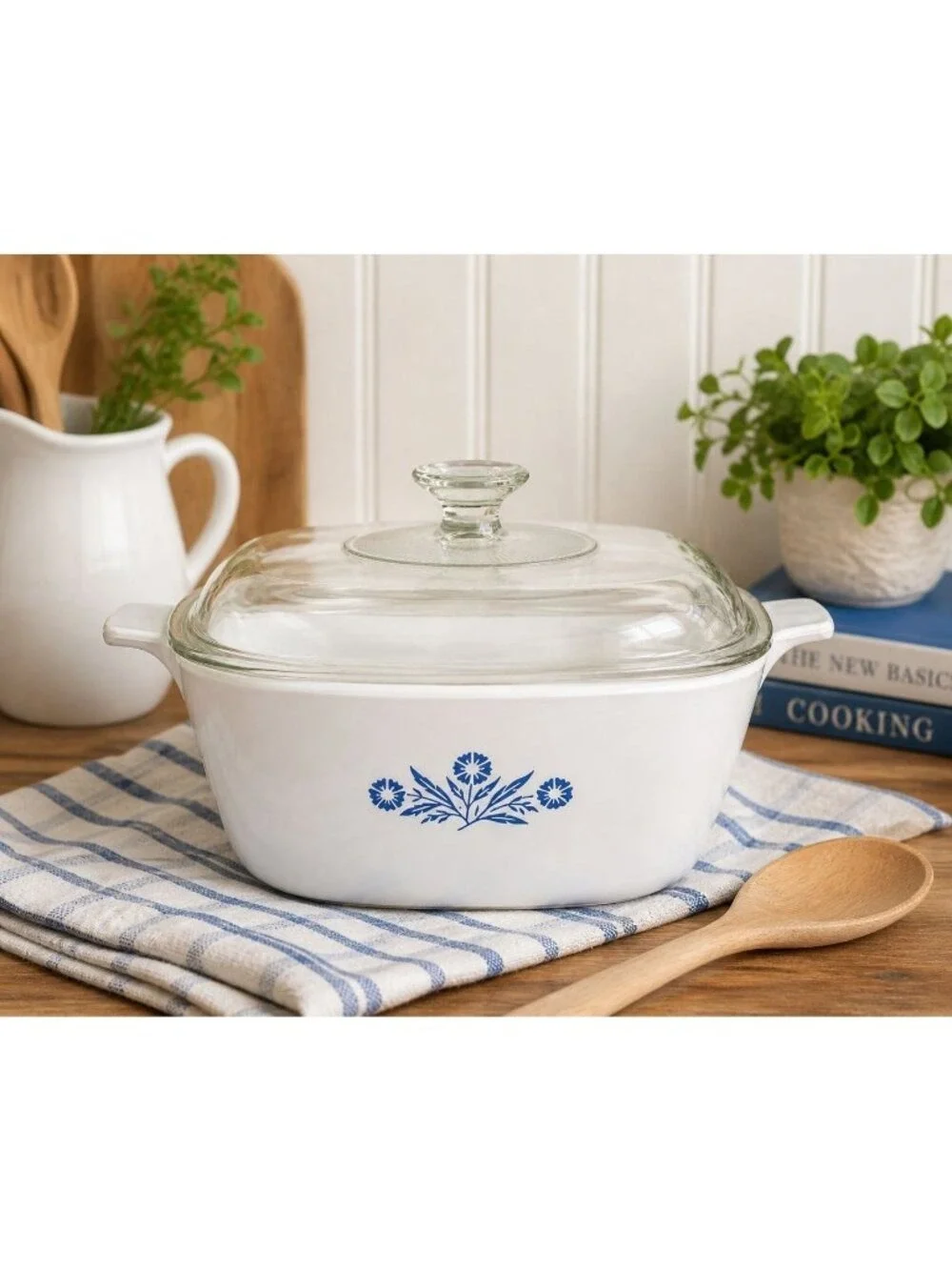 Vintage Corning Ware Blue Cornflower 2.5 Qt Casserole Dish With Lid USA Pyrocera